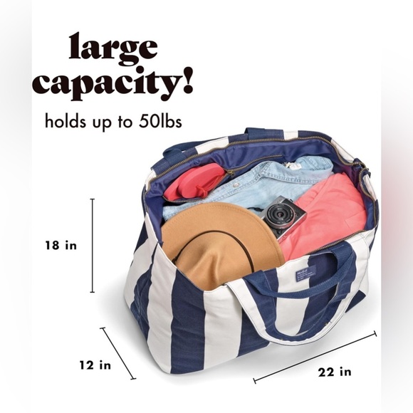 Fit+Fresh UNISEX All The Things Tote Weekender/BEACH bag- X.Large- fit 50lb. - Picture 4 of 6